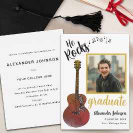 Invitación Moderna fiesta de graduación de Guay con fotos de 