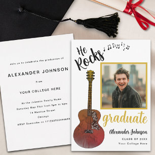 Invitación Moderna fiesta de graduación de Guay con fotos de 