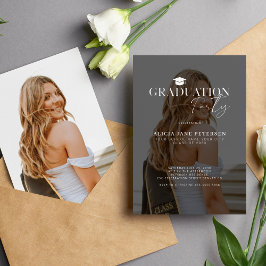 Invitación Moderna fiesta de graduación de guión superpuesto