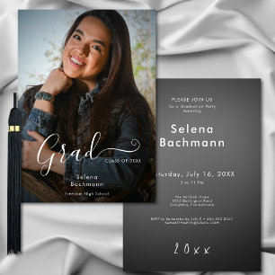 Invitación Moderna fiesta de graduación de guiones para gradu
