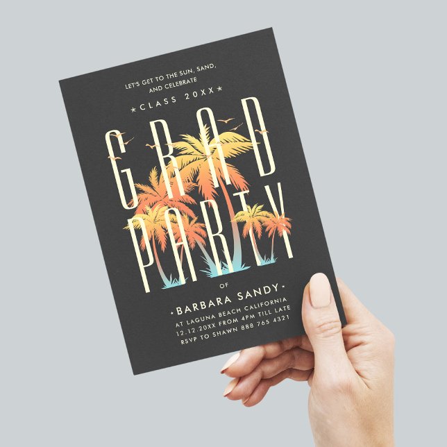 Invitación Moderna fiesta de graduación de verano de Fiesta d (Subido por el creador)