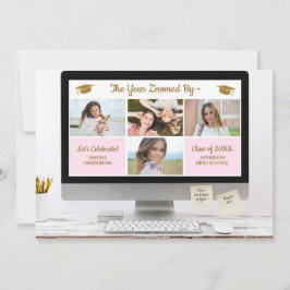 Invitación Moderna fiesta de graduación divertida de Collage