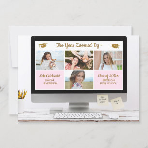 Invitación Moderna fiesta de graduación divertida de Collage 