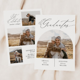 Invitación Moderna fiesta de graduación fotográfica de doble 