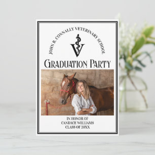 Invitación Moderna fiesta de graduación fotográfica de la esc