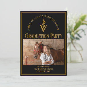 Invitación Moderna fiesta de graduación fotográfica de la esc