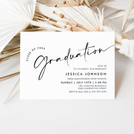 Invitación Moderna fiesta de graduación Minimalista simple