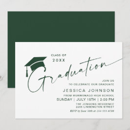 Invitación Moderna fiesta de graduación Minimalista simple