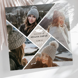 Invitación Moderna fiesta de graduación multiCollage de fotos