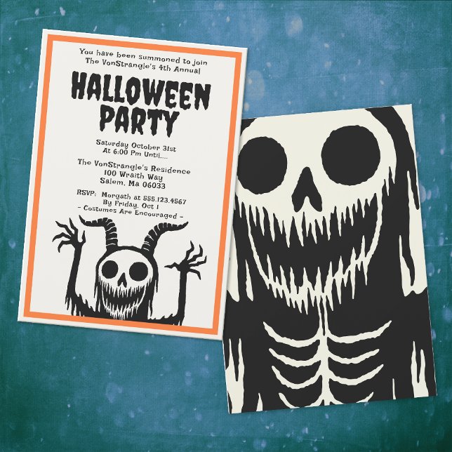 Invitación Moderna fiesta de Halloween Demonio del diablo (Subido por el creador)