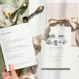 Invitación Moderna fiesta de la Bachelorette Costera