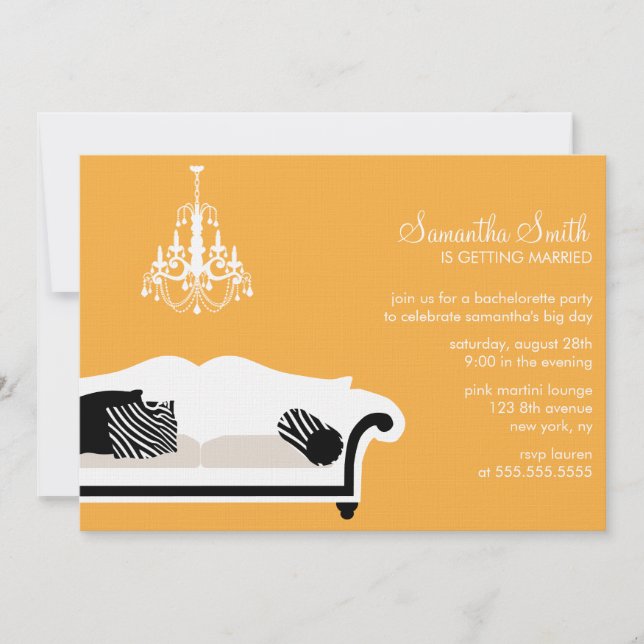 Invitación Moderna fiesta de soltera o ducha de novia invita (Anverso)