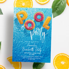 Invitación Moderna fiesta de soltera rosa Fiesta de piscina