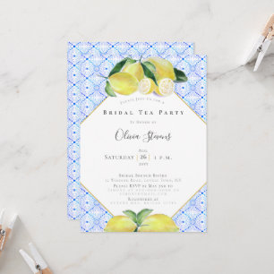 Invitación Moderna Fiesta de té de novia ducha de lémones ama