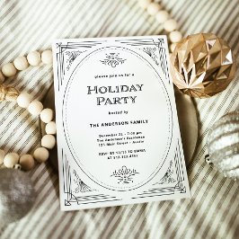 Invitación Moderna fiesta elegante de vacaciones en blanco y