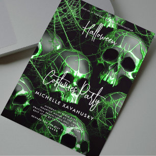Invitación Moderna fiesta gótica de Halloween con el cráneo v