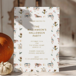 Invitación Moderna fiesta gótica rosada simple de Halloween