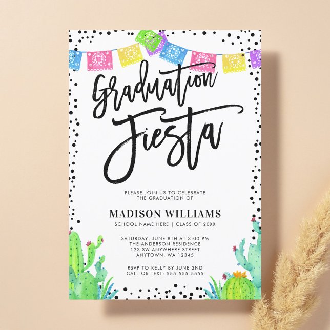 Invitación Moderna fiesta mexicana de graduación de Fiesta (Subido por el creador)