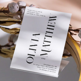 Invitación Moderna fiesta minimalista de compromiso de bodas