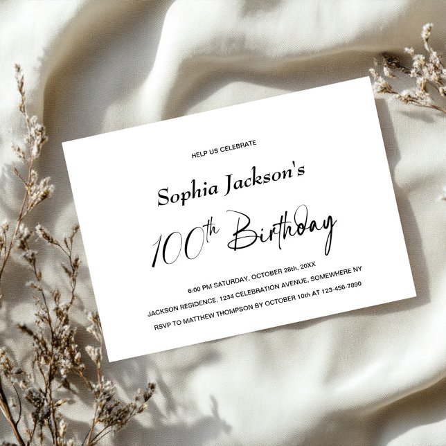 Invitación Moderna fiesta Minimalista de cumpleaños número 10 (Subido por el creador)