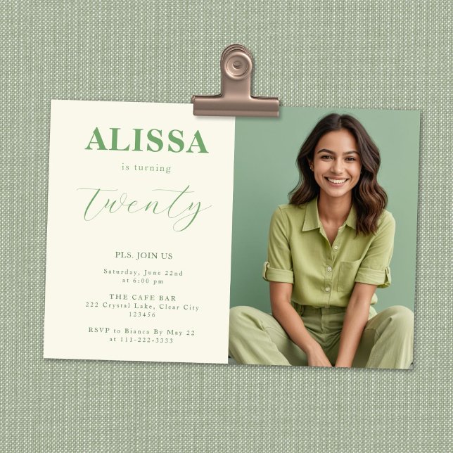 Invitación Moderna fiesta Minimalista de cumpleaños número 20 (Subido por el creador)