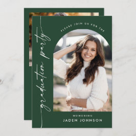 Invitación Moderna fiesta Minimalista de graduación de 2 FOTO