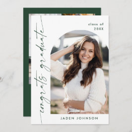 Invitación Moderna fiesta Minimalista de graduación de 5 FOTO