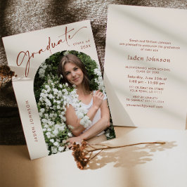 Invitación Moderna fiesta Minimalista de graduación de FOTO