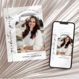 Invitación Moderna fiesta Minimalista de graduación de FOTO