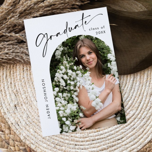 Invitación Moderna fiesta Minimalista de graduación de FOTO (Subido por el creador)