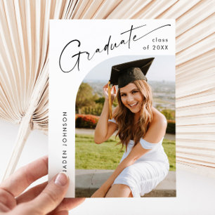 Invitación Moderna fiesta Minimalista de graduación de FOTO