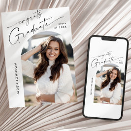 Invitación Moderna fiesta Minimalista de graduación de FOTO