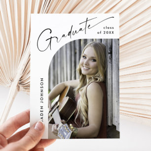 Invitación Moderna fiesta Minimalista de graduación de FOTO