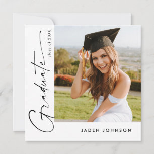 Invitación Moderna fiesta Minimalista de graduación de FOTO