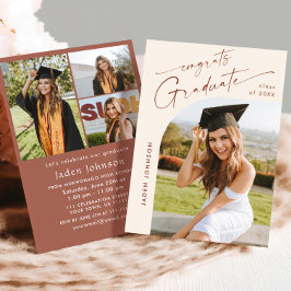 Invitación Moderna fiesta Minimalista de graduación de FOTO d