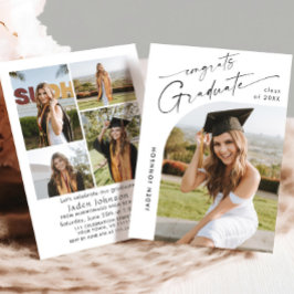 Invitación Moderna fiesta Minimalista de graduación de FOTO d