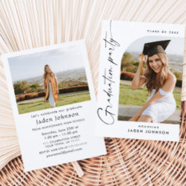 Invitación Moderna fiesta Minimalista de graduación de FOTO d