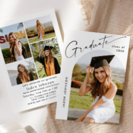 Invitación Moderna fiesta Minimalista de graduación de FOTO d