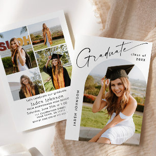 Invitación Moderna fiesta Minimalista de graduación de FOTO d