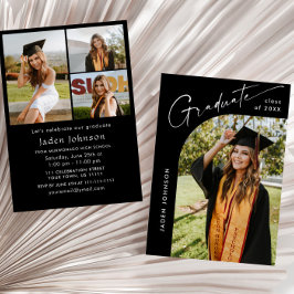 Invitación Moderna fiesta Minimalista de graduación de FOTO d