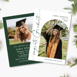 Invitación Moderna fiesta Minimalista de graduación de FOTO d