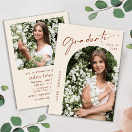 Invitación Moderna fiesta Minimalista de graduación de FOTO d