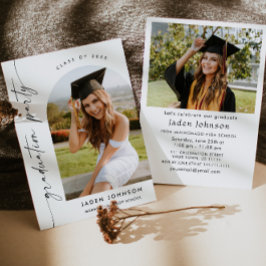 Invitación Moderna fiesta Minimalista de graduación de FOTO d