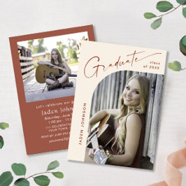 Invitación Moderna fiesta Minimalista de graduación de FOTO d