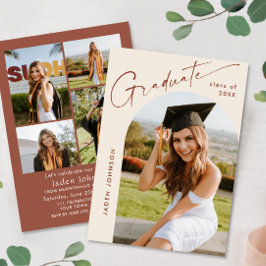 Invitación Moderna fiesta Minimalista de graduación de FOTO d