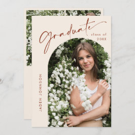 Invitación Moderna fiesta Minimalista de graduación de FOTO d