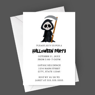 Invitación Moderna fiesta Minimalista de Halloween de Grim Re
