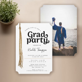 Invitación Moderna fiesta personalizada de graduación de foto