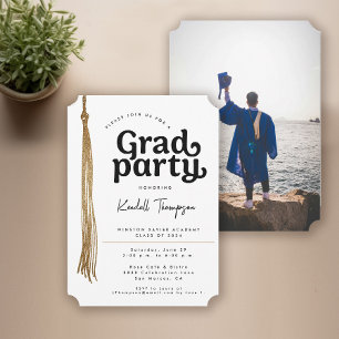 Invitación Moderna fiesta personalizada de graduación de foto