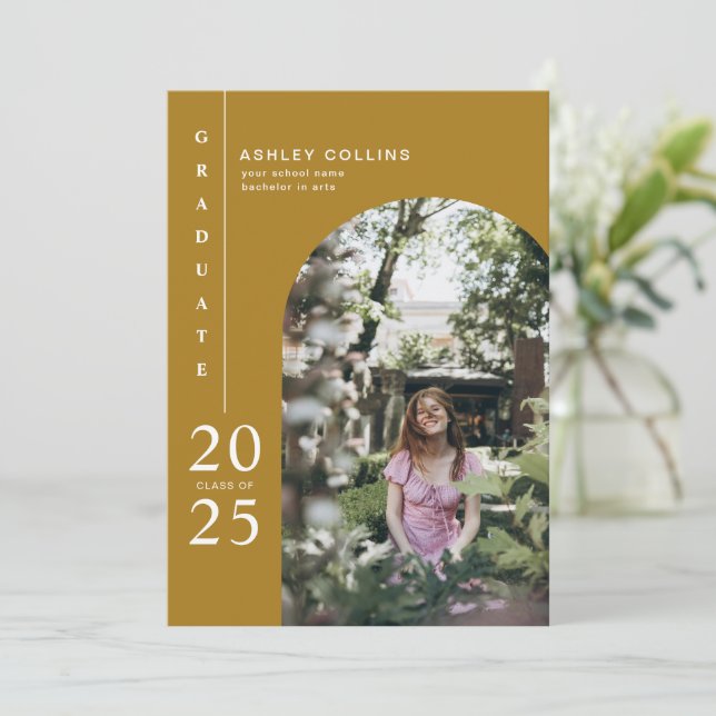 Invitación Moderna fiesta simple de graduación de fotos del a (Anverso de pie)